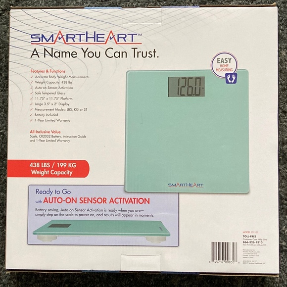 SmartHeart Digital Weight Bathroom Scales up to 438 Lb Capacity - NEW IN BOX - Picture 2 of 2